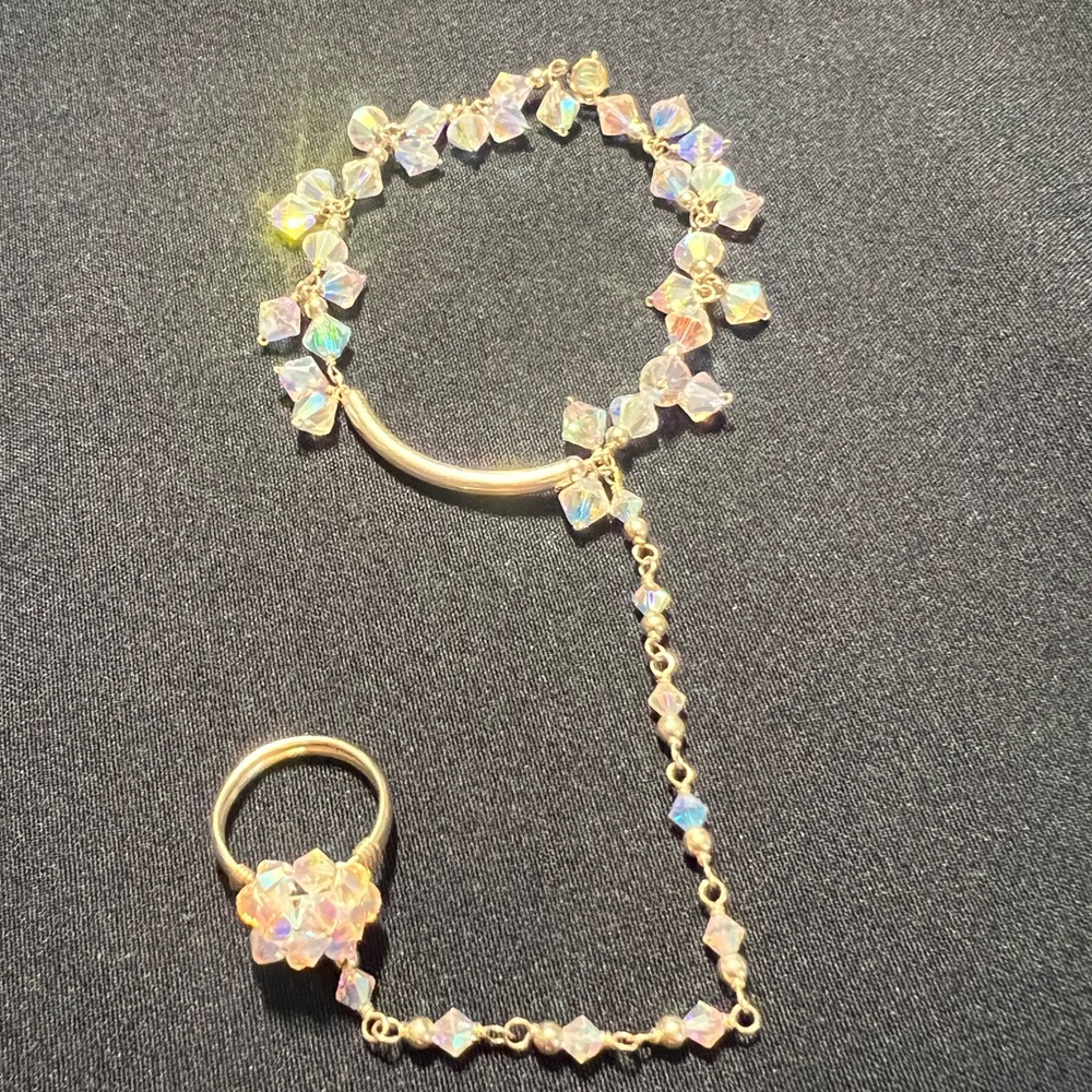 Size 5 ring with attached bracelet